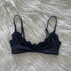 Skims Fits Everybody Lace Scoop Bralette Onyx Size XXS